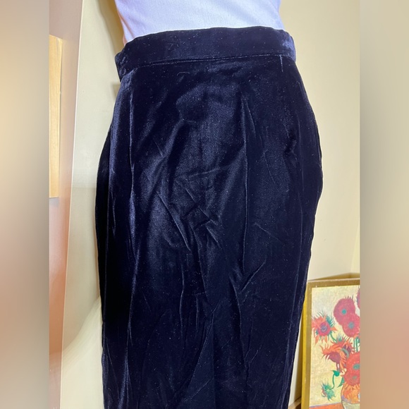 Vintage OLEG CASSINI BlackTie Size 10 Black Velvet Maxi Skirt Timeless Elegant - Picture 12 of 16